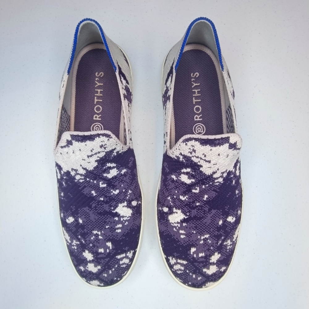 Rothy's The Original Slip-On Sneaker in the Ocean Iris Shibori Tie-Dye Size 10